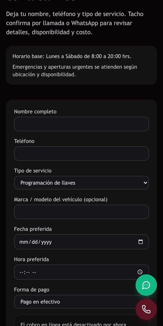 WhatsApp Booking